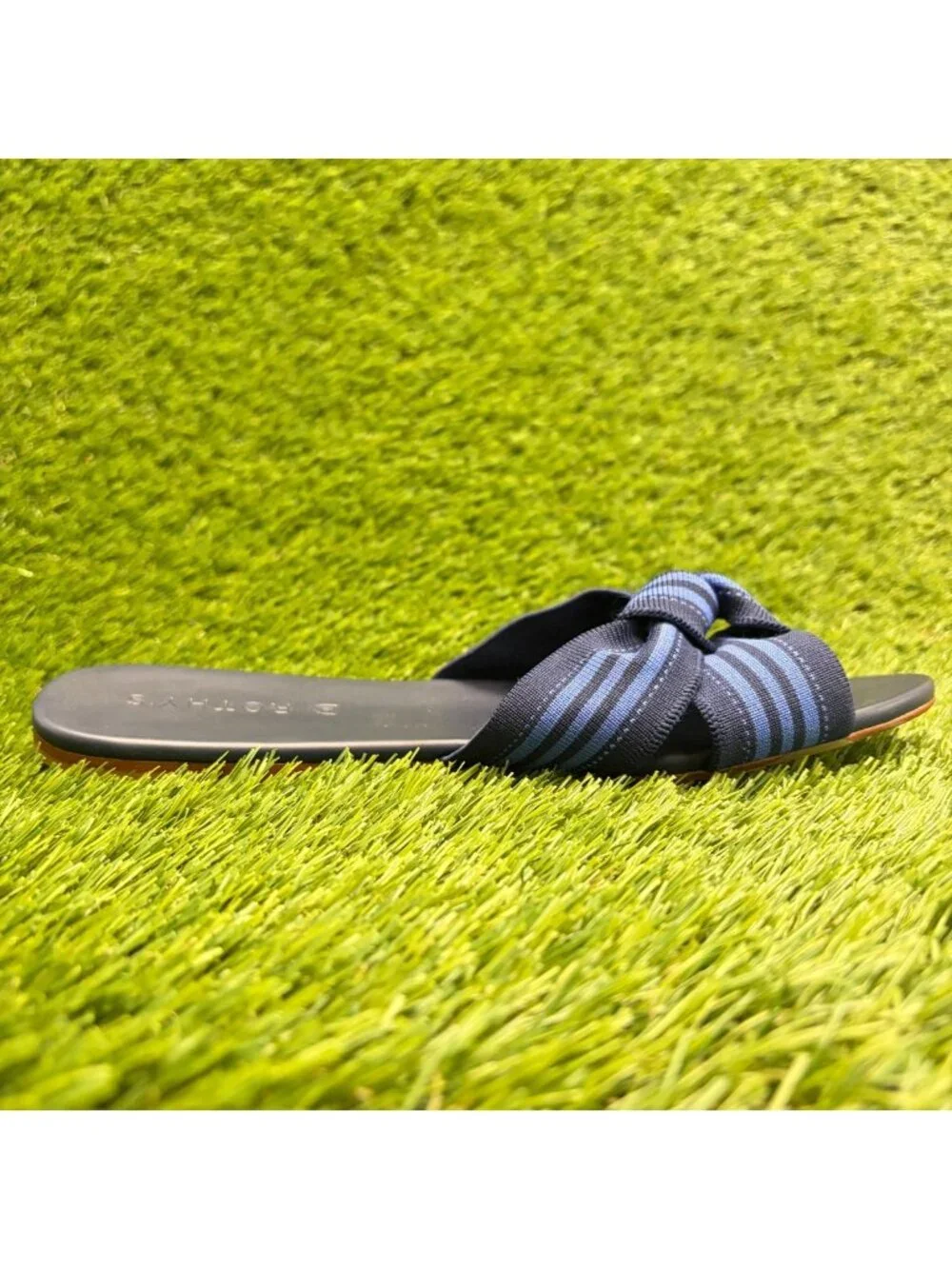 Rothy's The Knot Womens Size 8 Blue Beach Casual Slip On Flats Slid Sandals